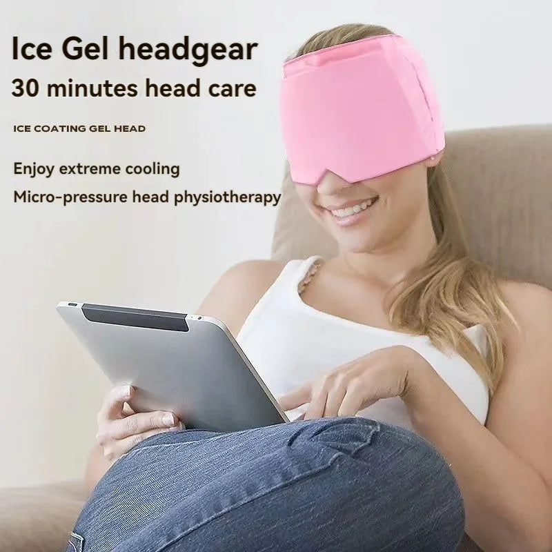 Cold and hot compress gel headgear，physical cooling/hot compress multi-purpose head cover, stretchable multifunctional eye mask